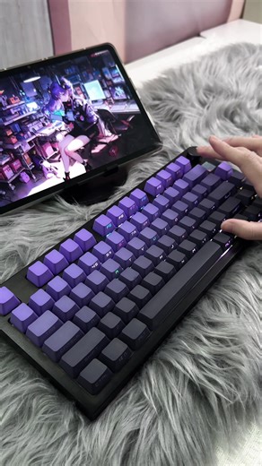 RECCAZR Purple mechanical keyboard, Its name called KW75pro, cool keyboard with thockiest sound#setup #gamingsetup #rgbsetup #keyboard #desksetup #gamingkeyboard #customkeyboard #mechanicalkeyboard