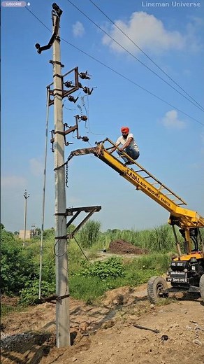 Pole Mounted Substation || Part 2 || Lifted By Machine #electrical #lineman