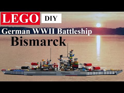 DIY Lego German WWII Battleship Bismarck - How to build with lego blocks (DIY and TUTORIAL)