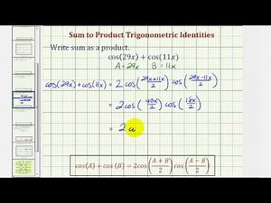 Ex: Sum to Product Trigonometric Identity Involving Cosine