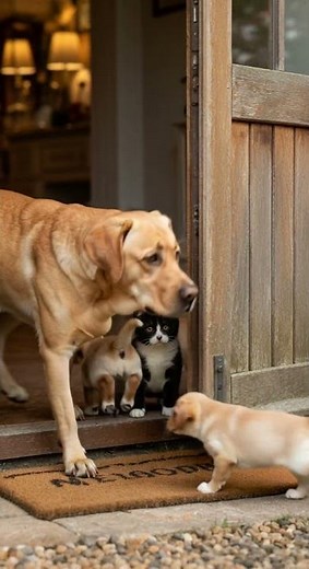 Clever Puppy Opens Door for Kittens and Friends! 🐶🐱🏡