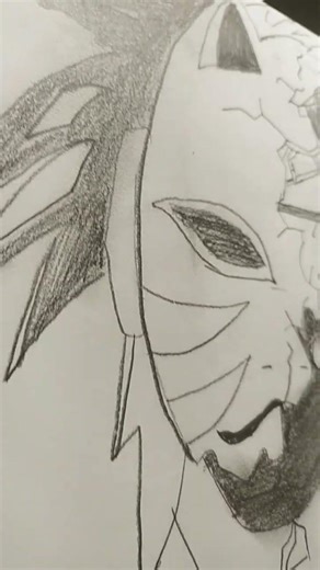 Drawing Kakashi with broken anbu mask#shortsviral #trending #narutoshippuden #kakashihatake