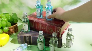FillTouch 12 Sets Catholic Holy Water Bottle Baptism Rosary Set Baptism Favors 1.7oz Christian Water Container Empty Glass Holy Water Bottle for Easter Party Church Wedding Table Newborn (Blue)