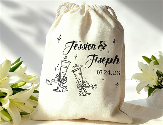Wedding Gift Bags/ Wedding Favor Bags /personalized Name Gift Bags/ Reusable Drawstring Gift Bags/ Thank You Gift Bags/ Bridesmaid Gift Bags - Etsy