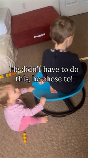 I wanted to jump up and hug him!!! I also didn’t want to overwhelm him as he was practicing a new skill. So I let him know from across the room how proud I was of him 🥹 Not only did he let her come close, he shared and took turns with one of his favorite things — all on his own! And I know the autism community will understand why this is such a big deal and celebrate with me!!! And celebrate him!✨❤️ #autismfamily #autismparent #autismparentsupport #autismcommunity #autismmom #nonspeaking #autis