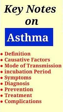 Asthma notes Causes, Symptoms, Treatment & Prevention complication| Short Notes for Pharmacy Student