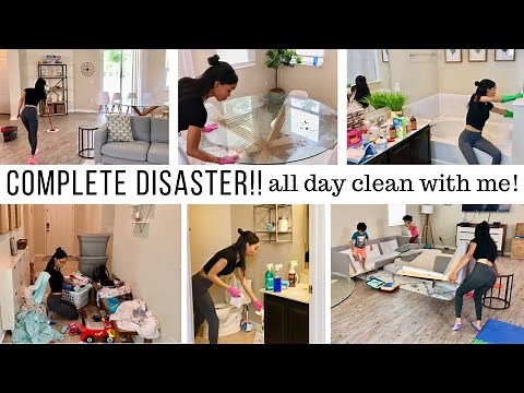 COMPLETE DISASTER CLEANING MOTIVATION!! // ALL DAY CLEAN WITH ME // Jessica Tull cleaning