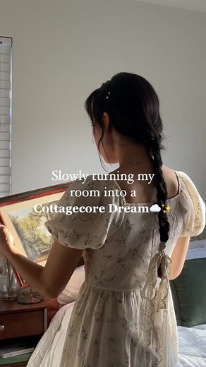 Slowly turning my bedroom into the cottagecore room of my dreams. All I want in this life is to create beautiful things with my hands, care for animals, and adore life itself. #livingalone #cottagecoreaesthetic #cottagecorebedroom #cottagecoreart #bedroomdecorideas