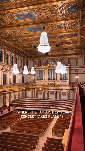 This is where the famous New Year‘s Concert by the @viennaphilharmonic takes place. ✨ The Large Musikverein Hall, also called the „Golden Hall“, is famous for its sumptuous decor. Apollo and the muses draw the eye to the ceiling, while the columns are designed as female figures of the ancient world. As incomparable as the look are the spatial acoustics - the sound experiences here are unique in the world. 🎶 The New Year’s Concert by the Vienna Philharmonic is broadcast to an international TV au