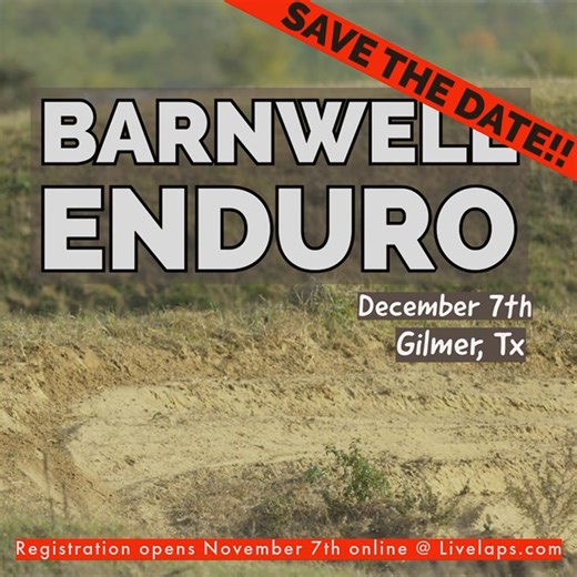 Barnwell Mountain! Last race of the season don’t miss it. Registration opens next Friday, November 7 at 10 AM on Livelaps. More information coming next week. Mark your calendar. #fly #ktmracing #KTMAdventureChallenges #racing #hondaracing #foxracing #alpinestarsracing #betaracing #flyracing #Honda #racing #racing #alpinestar #lonestarenduro #westtexasboondockers #sandwinderenduro #ironmountainenduro #redcanyonenduro #conchoenduro #coyotecrossingenduro #westtexasboondockersenduro #barnwellmountai