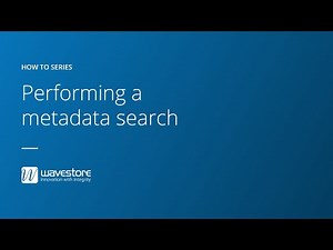 How to perform a metadata search - Wavestore