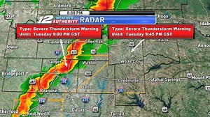 Severe Thunderstorm Warning...Monitor News 12 and your KXII Weather Authority app for updates. | KXII-TV | Facebook