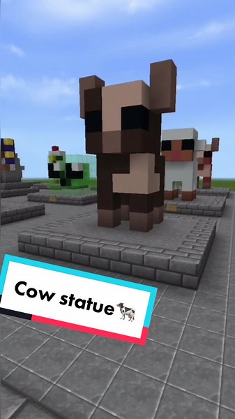 Reply to @itsmayhx Cow statue🐄#fypシ #minecraft #minecrafttutorial #minecraftbuilding #cute #cow #moots #foryou