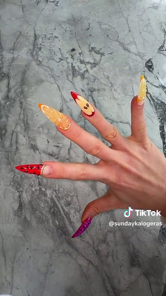 Fruit Nails Trend: Stylish French Nail Design