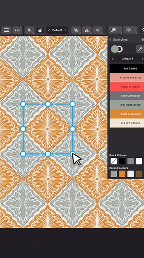 Affinity on Instagram: "We could watch this process video again and again 🤩 Using Symbols in Affinity Designer, @papillonpatterns turns these decorative diamond motifs into a beautiful geometric repeat pattern 👌 #madeinaffinity"