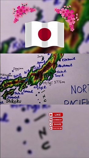 Japan Physical map | Land elevation map of Japan