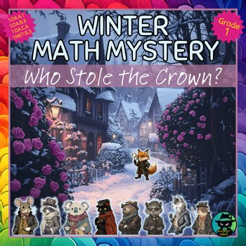 1st Grade Winter Math Mystery | Winter Activities | Winter Games, Escape, CSI