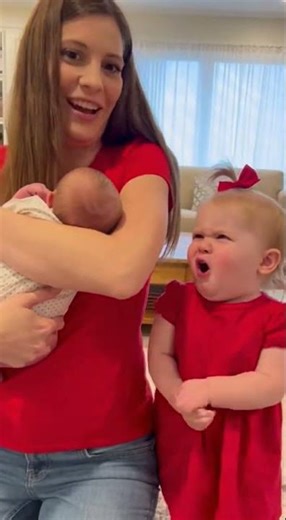 She Got MAD When Mom Loved the Baby 😳#shortsvideo #babyjealousy #siblingslove #familymoment #funny