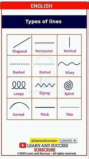Types of Lines in English! 📏 Quick Vocabulary Lesson