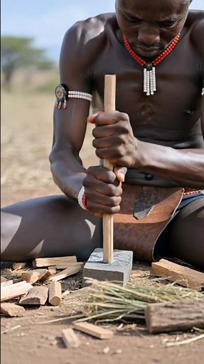 Surma Tribe Fire Making: No Tools Needed 🔥