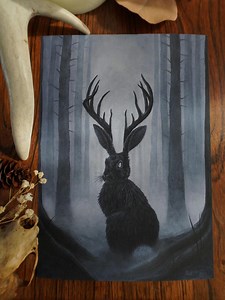 Jackalope Fine Art Print: Gothic Mythology Cryptid Decor - Etsy