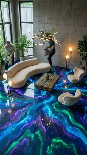 Pandora Epoxy Floor Transformation — Artistic Room Makeover Timelapse