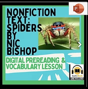 Spiders by Nic Bishop | No-Prep Introduction & Vocabulary Lesson | Grades 3-6