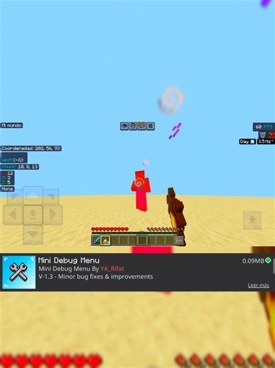 🗿💸 Mini Debug Menú es la textura ideal para Minecraft PE / Bedrock si querés tener toda la información importante en pantalla de forma clara y sin complicaciones. Muestra el nombre de tu mundo, tus coordenadas (X, Y, Z), las coordenadas del chunk, la dirección hacia donde vas, los bordes de los chunks, los FPS, si es de día o de noche, ¡y hasta un velocímetro para saber qué tan rápido te movés! Es perfecta para survival, creativo o si te gusta construir con precisión. ¡Todo lo que necesitás, e