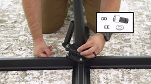 Mainstays 10’ Navy Blue Octagon Outdoor Tilting Cantilever Offset Patio Umbrella with Weighted Base and 360 Degree Rotation