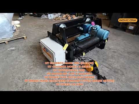2 Ton Electric Wire Rope Hoist | 10 Mtr Lift | ABB Motor | Elecon Gearbox | EMCO Brake
