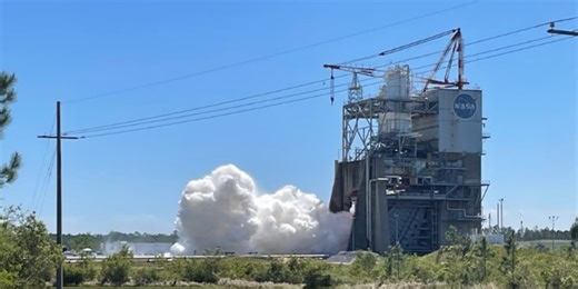 Massive new rocket engine undergoes successful test at Stennis Space Center