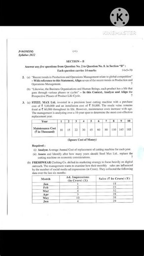 cma intermediate paper 9 operations management & strategic management december 2025 .#cma