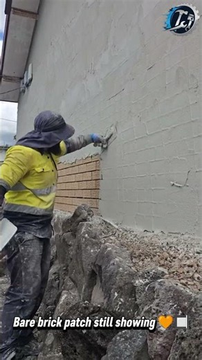Rendering Over Exposed Brick 🧱✋ #WallRendering #Masonry #ExteriorRenovation