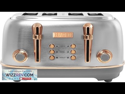 Haden Heritage 4 Slice Wide Slot Stainless Steel Toaster with Adjustable Browning