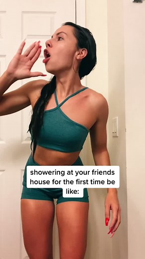 Showering for the first time in your friends shower be like: #showertime #shower #water #cleanbean