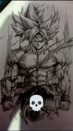 Goku hyper realistic drawing #goku #sukuna #dragonball #viral #shorts #art #drawing #video #anime