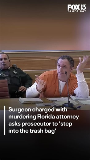 Former plastic surgeon Dr. Tomasz Kosowski, currently on trial for the murder of a Pinellas County attorney has opted to represent himself in court. On Wednesday, he questioned the prosecutor about trash bags that a forensic specialist found in his car. ⠀ #news #fox13news #florida #pinellascounty