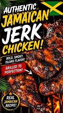 Authentic Jamaican Jerk Chicken | Grilled Over Open Flame 🇯🇲 #jerkchicken #jamaica #jerkseasoning