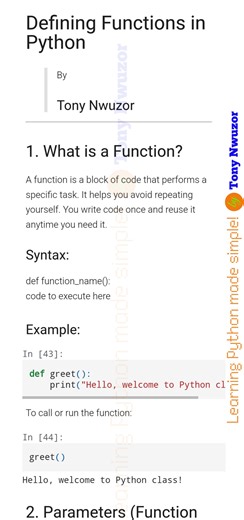 Python Developers | Defining Functions in Python ⬇️ | Facebook