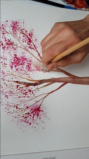 Tanja Bell Watercolor Painting Tree.Demo. How to paint Tree. Lesson. Tutorial. Technique.