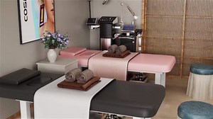 Stationary Massage Table with Backrest and Storage Space, 6 Square Legs Metal Frame PU Leather, 31.5'' Wide × 75'' Long for Treatment Table Physical Therapy Table Spa Facial Bed, Black