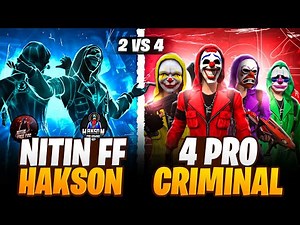 INDIA'S TOP 1 CRIMINALS VS NITIN FF AND HAKSON PRO GAMING 🥵|| GHOST CRIMINAL GAMEPLAY 👿 || FREE FIRE
