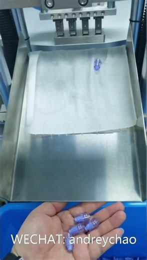 Medical needle free needless valve connector plastic adapter auto welding assembling making machine