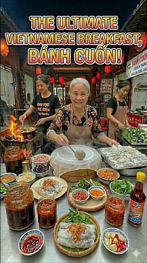 The Most Satisfying Street Breakfast in Vietnam! 🇻🇳 Banh Cuon #shorts