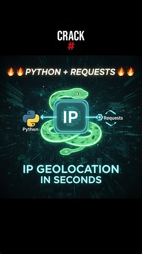 𝐂𝐫𝐚𝐜𝐤𝐬𝐡𝐚𝐬𝐡 𝐌𝐨𝐝 | 𝐄𝐭𝐡𝐢𝐜𝐚𝐥 𝐇𝐚𝐜𝐤𝐢𝐧𝐠 | 𝐂𝐲𝐛𝐞𝐫𝐬𝐞𝐜𝐮𝐫𝐢𝐭𝐲 on Instagram: "🐍🔥 𝐏𝐲𝐭𝐡𝐨𝐧 + 𝐑𝐞𝐪𝐮𝐞𝐬𝐭𝐬 — 𝐈𝐏 𝐆𝐞𝐨𝐥𝐨𝐜𝐚𝐭𝐢𝐨𝐧 𝐈𝐧 𝐒𝐞𝐜𝐨𝐧𝐝𝐬 🔥🐍 ⸻ Imagine extracting approximate location data with just a few lines of Python. No magic — just clean logic and the power of the requests library. 🔍 𝐇𝐨𝐰 𝐈𝐭 𝐖𝐨𝐫𝐤𝐬 (𝐂𝐨𝐧𝐜𝐞𝐩𝐭) • A function like get_location() is called • It sends an HTTP request to a geo-IP service (ip-api.com) • The servi