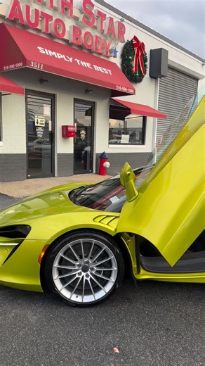 Thanksgiving Eve we sent this beast back home to his family. We are thakful for the opportunity to fix super cars like this brand new McLaren Artura. After front and rear end collision damages we repaired it with all brand new factory parts, 100% color matched paint, a complete electronics calibration and a full detail with ceramic coating. Anything auto body related your 5 North Star Auto Body and North Star Collision locations are the place to go. | North Star Auto Body of Oceanside, Lynbrook,