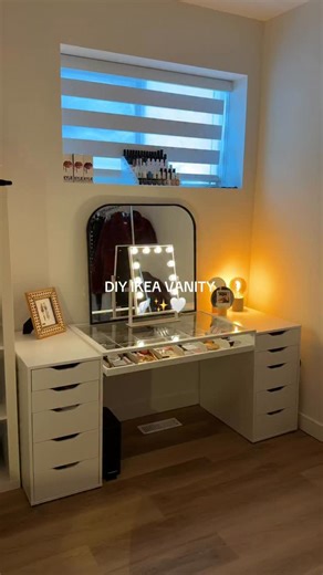 Victoria Picks on Instagram: "IKEA DIY Vanity Setup 💄✨ Comment “VANITY” for the links or tap my bio for all the details! Putting together my IKEA DIY vanity setup and I’m obsessed with how it turned out 🤍 Affordable, aesthetic, and super functional — the perfect glam corner with major Pinterest vibes ✨ ✨ IKEA DIY hack ✨ Bright mirror lighting ✨ Plenty of storage space ✨ Clean + aesthetic setup 🤍 Vid credits: angelinversace (tiktok) Tags #IkeaVanity #IkeaDIY #VanitySetup #MakeupVanity #usa"