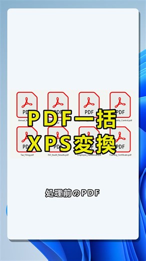 複数のPDFをまとめてXPS形式に変換する方法を紹介します.この動画では、Windows 11のデスクトップ環境で、複数のPDFファイルをまとめてXPS形式に変換する流れを紹介します。処理前のPDFファイルが複数ある状態から、PDFツール内の「PDF を XPS に変換」機能を選び、ファイル追加またはフォルダーからのインポートで対象PDFを一覧に読み込みます。ファイル名、パス、拡張子を確認して次へ進むことで、同じ名前のXPSファイルをまとめて作成できます。PDFをXPSに変換したい場合や、大量のPDFを一つずつ開かずに一括変換したい場合に便利な、Windows向けの実用的なオフィス作業手順です。 #PDFをXPSに変換，#PDF一括変換，#複数PDFをXPS化，#Windows11PDF変換，#PDFからXPS形式，#フォルダー内PDF一括処理 by:42315