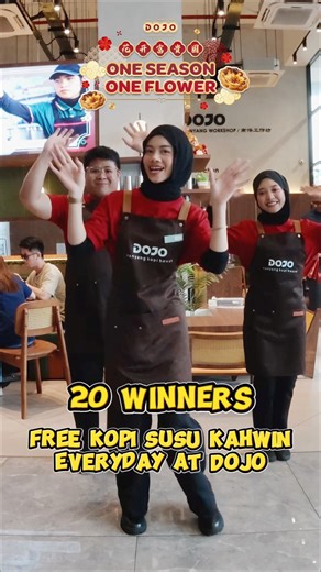 👀 Stop scrolling… Post this dance and you could 𝗪𝗜𝗡 a month of 𝗙𝗥𝗘𝗘 𝗡𝗮𝗻𝘆𝗮𝗻𝗴 𝗞𝗼𝗽𝗶 𝗦𝘂𝘀𝘂 𝗞𝗮𝗵𝘄𝗶𝗻! ☕️✨ 🏆 𝗧𝗼𝘁𝗮𝗹 𝟮𝟬 𝘄𝗶𝗻𝗻𝗲𝗿𝘀 🗓️ 19 Jan – 15 Feb 2026 Post on TikTok and use the hashtag #DOJOBloomChallenge to join! 💃🕺 Ready to show off your dance skills? Find out more ⬇️ https://vt.tiktok.com/ZSa8wWpLp/ #DOJO #DOJONanyang #KopiSusuKahwin #TikTokChallenge #SabahFood #KKFood #SupportLokal #FYP #ForYou #DanceChallenge #ViralMalaysia #MalaysiaTikTok | DOJO 多咗