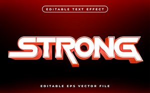 Strong text effect editable video cover and banner text style 3d typography template | Premium Vector